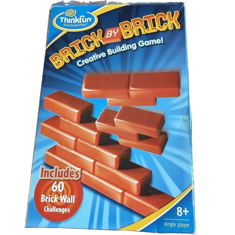 ThinkFun Brick by Brick Logic Puzzle Complete 60 Challenges STEM Game 2007